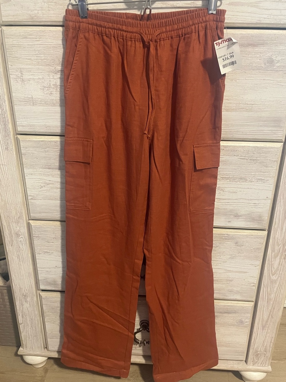 Love Tree Womens Cargo Pants in Rust Orange